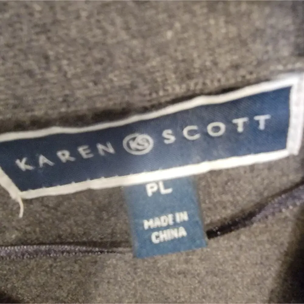 Woman's Karen Scott Flower Grey Cardigan Large Petite - Picture 2 of 10
